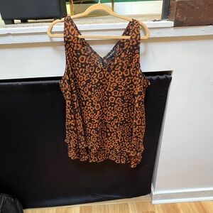 Lane Bryant Double Layer Leopard Print Blouse